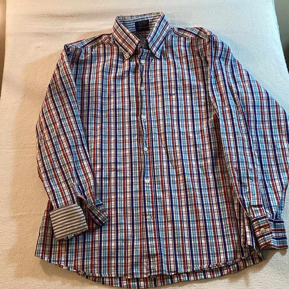Paul & Shark Red and Blue Plaid Shirt